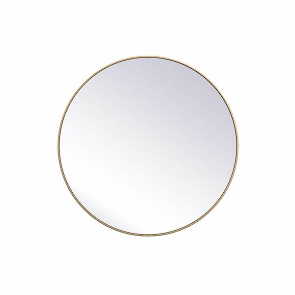 Blueprints 45 in. Metal Frame Round Mirror Brass BL2954233